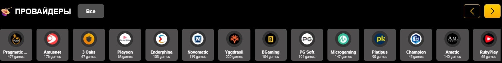 провайдери Slots City